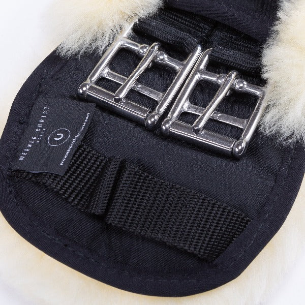 Werner Christ Sheepskin Dressage girth - Anatomic - Black/natural 65cm/26” & 70cm/28"