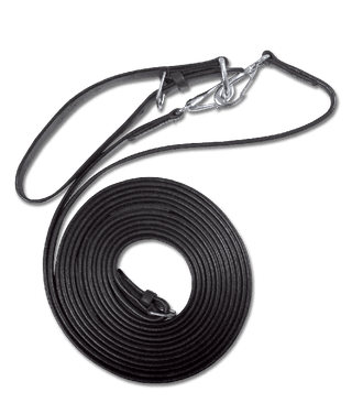 WALDHAUSEN STAR Leather Draw Reins with Girth Loops - BLACK