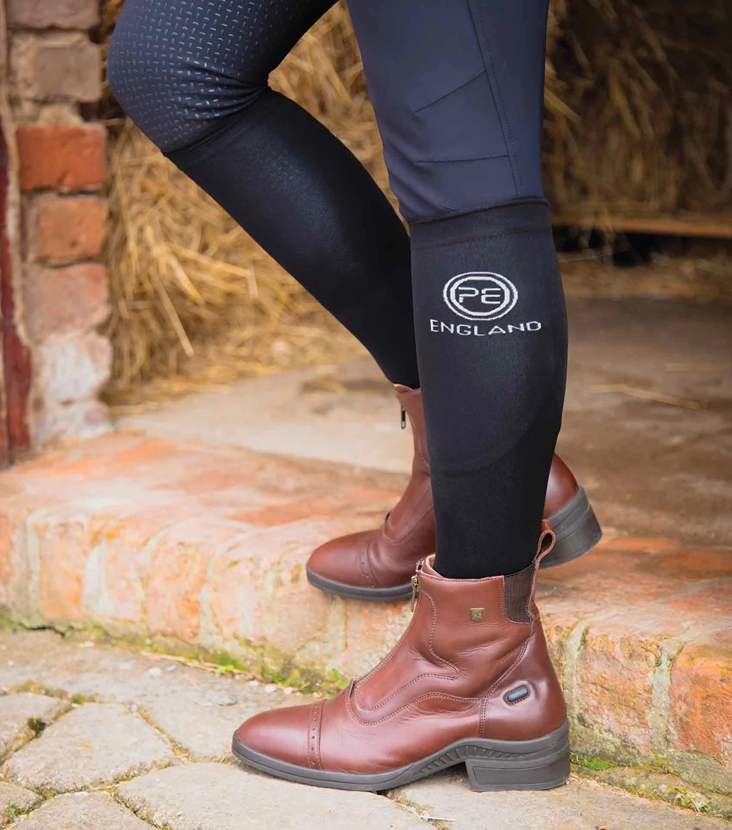Premier Equine UK Adults Summer Thin Riding Socks (2 Pairs) Black & Grey (one size fits all)