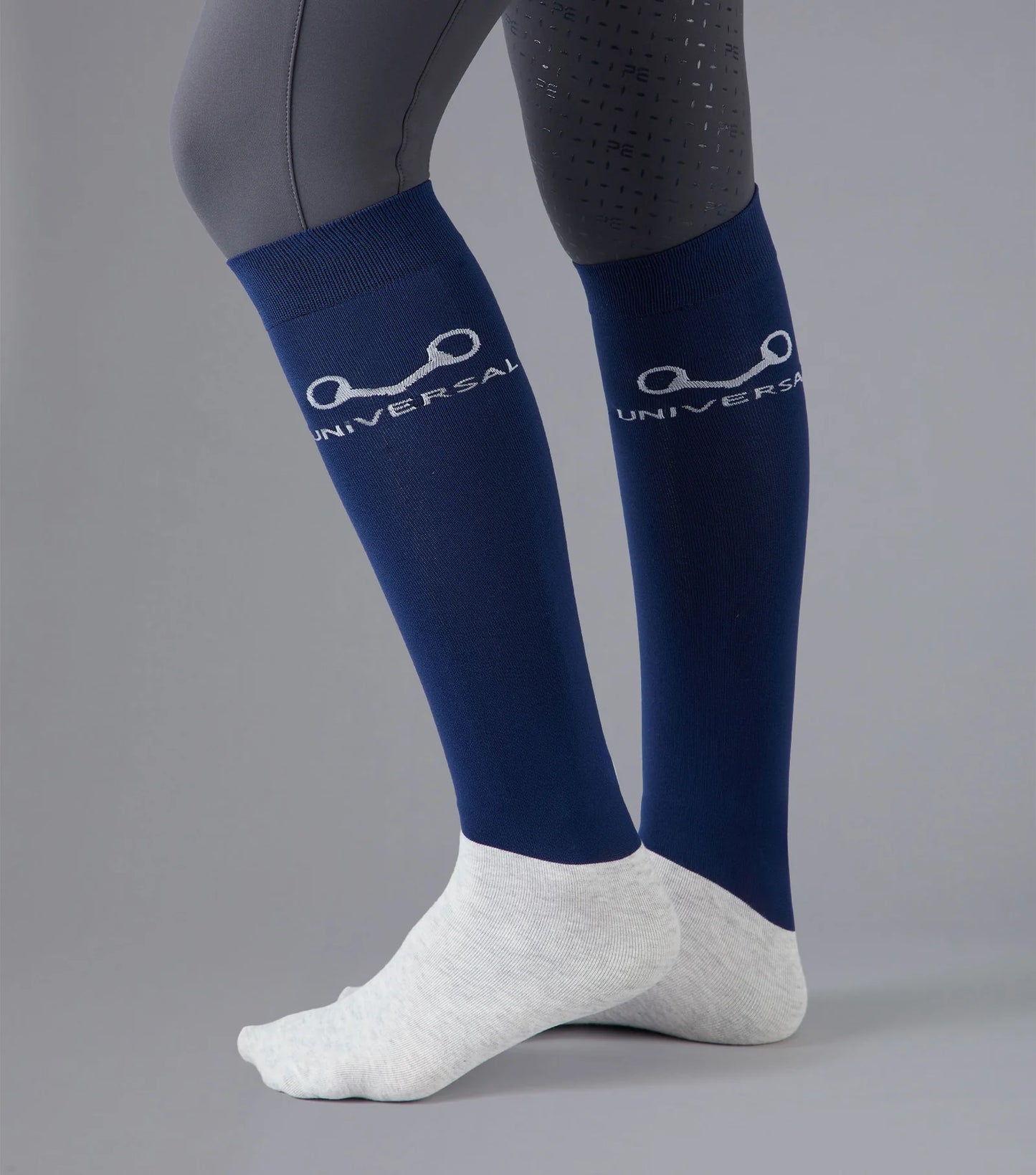 Premier Equine UK Adults Thin Stretch Riding Socks (2 Pairs) Navy (one size fits all)