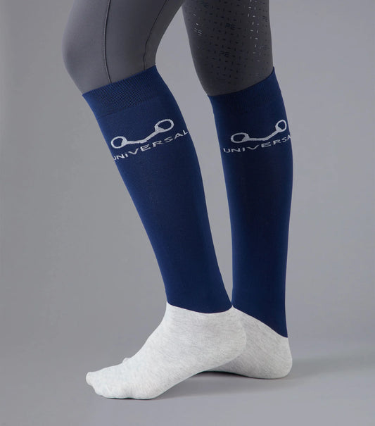 Premier Equine UK Adults Thin Stretch Riding Socks (2 Pairs) Navy (one size fits all)