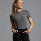 Premier Equine UK Allegra Ladies Short Sleeve Riding Top - Anthracite/UK14