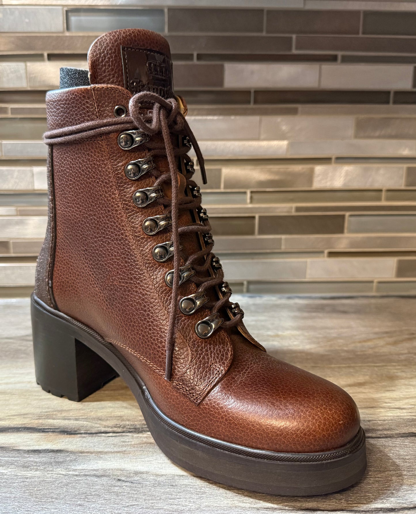 Kingsley Custom Footwear Sandra Biker Boot - Paxon Chestnut/Fino Brown - Euro 37 Sale!  Reg $549