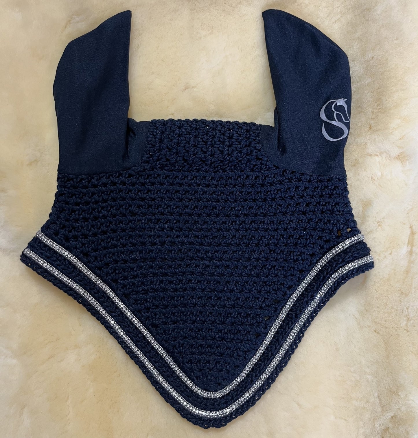 Bonnets By Sandy Lazy V Navy/Navy Custom Horse Size