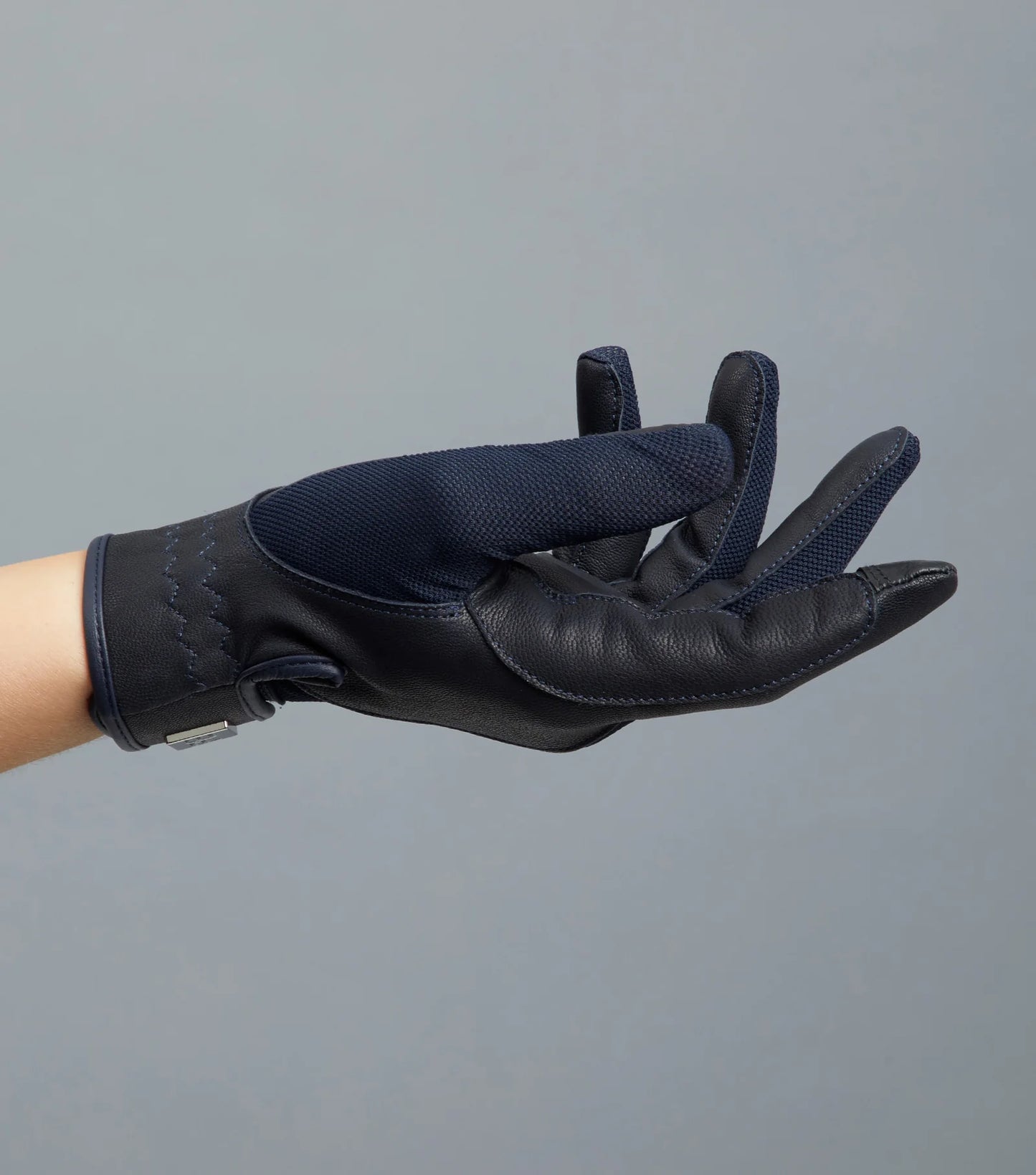Premier Equine UK Bordoni Leather Mesh Riding Gloves - Navy Large (8)