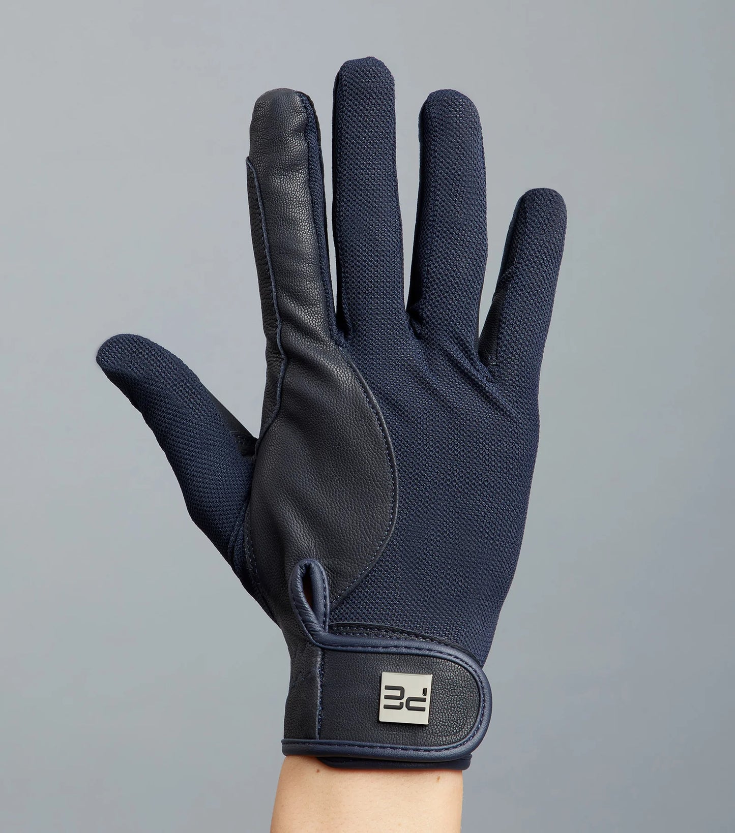 Premier Equine UK Bordoni Leather Mesh Riding Gloves - Navy Large (8)
