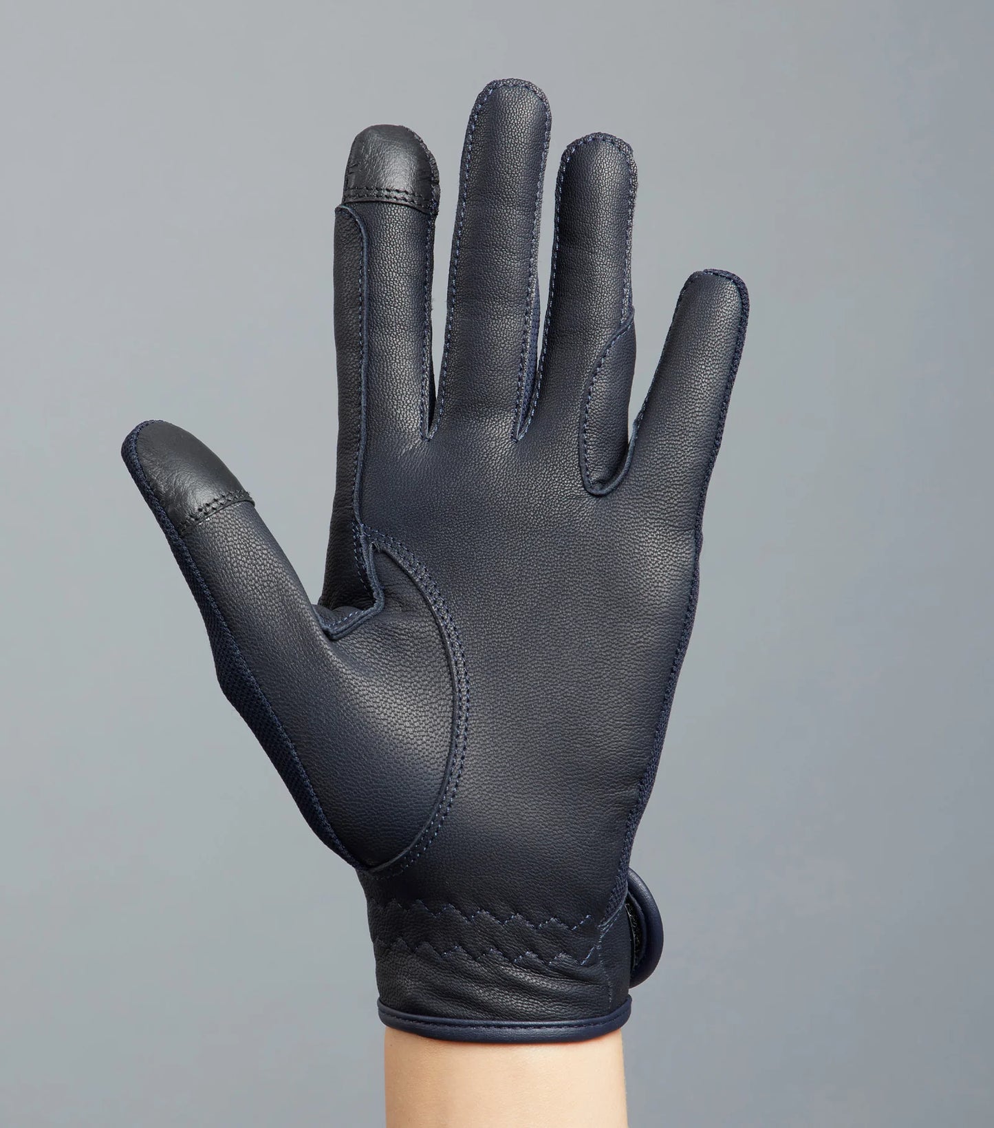 Premier Equine UK Bordoni Leather Mesh Riding Gloves - Navy Large (8)