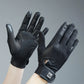 Premier Equine UK Bordoni Leather Mesh Riding Gloves - Black/Medium(7.5)
