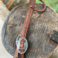 SK Equine - Ze Da Ora One-Ear Western Headstall - Brown laced trimming And Blingy Buckle