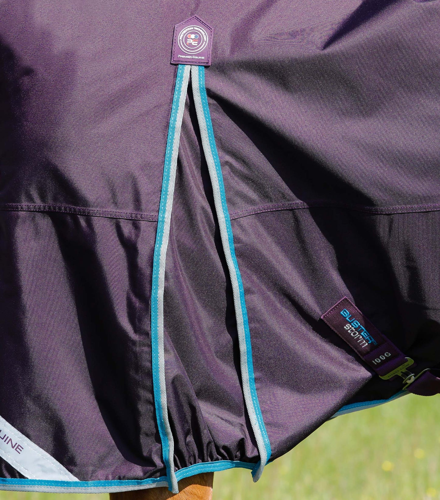 Premier Equine UK Buster Storm 100g Combo Turnout Rug with Snug-Fit Neck - Purple 6'9"/81"