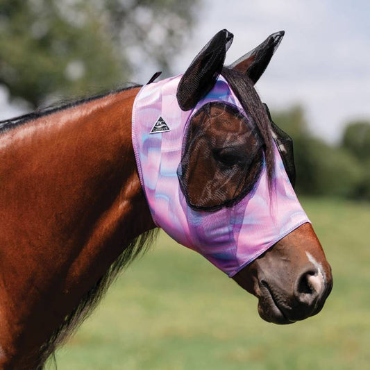 Professional's Choice Comfort Fit Lycra Fly Mask - Geometric - Cob or Horse Sizes