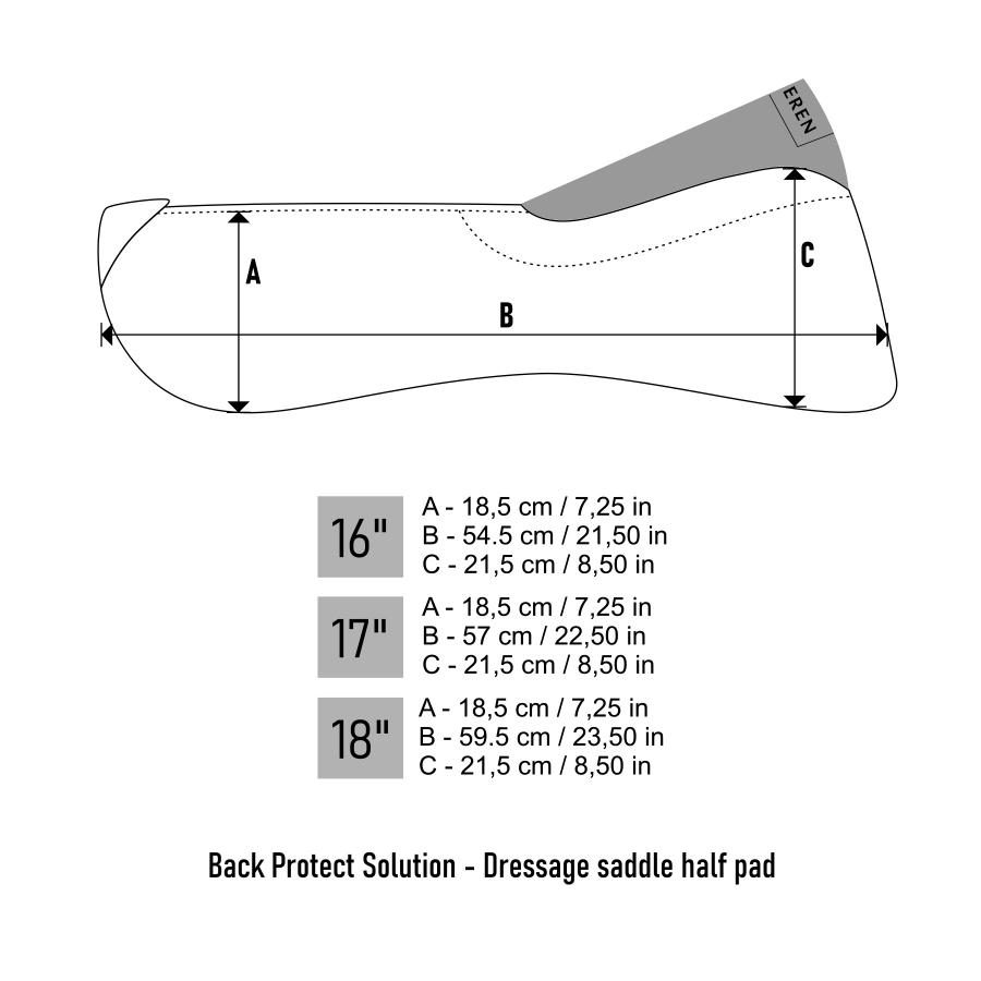 Winderen Half Pad Dressage Slim (10mm) Grey Goose