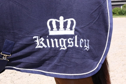 Kingsley Fleece Blanket Navy 195cm (77")