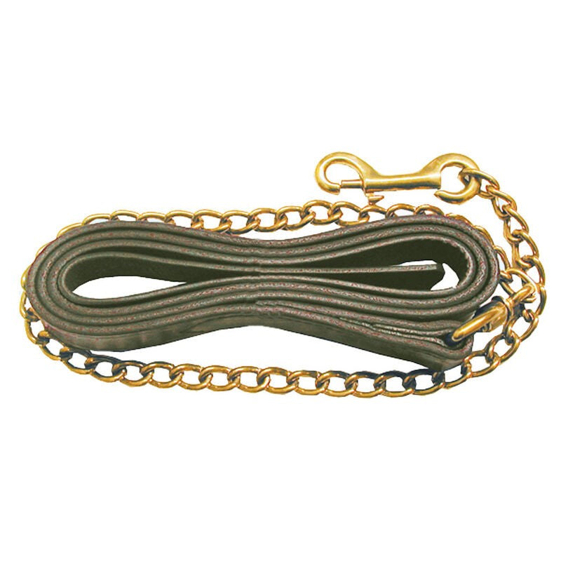 Leather Lead Shank with Brass Plated Chain Havana *Sale Reg $100