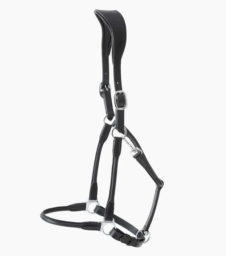 Premier Equine UK Hennaroso Rolled Anatomic Leather Halter Black (cob or full)