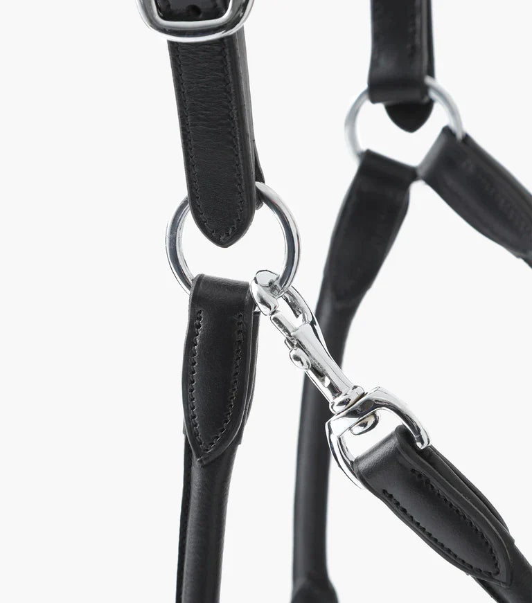 Premier Equine UK Hennaroso Rolled Anatomic Leather Halter Black (cob or full)