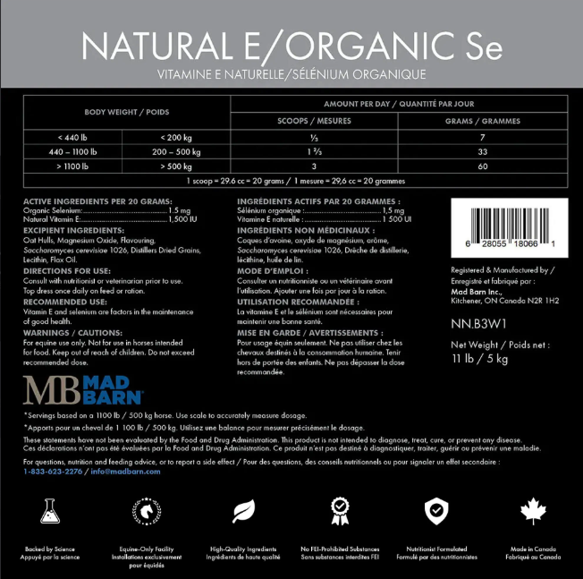 Mad Barn Natural E/Organic Se Essential Antioxidant Supplement - 2.5 kg