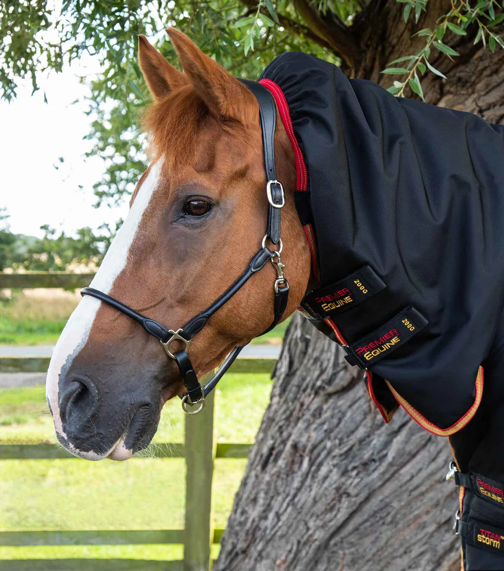 Premier Equine UK Titan Storm 450g Combo Turnout Rug with Snug-Fit Neck Black 75"