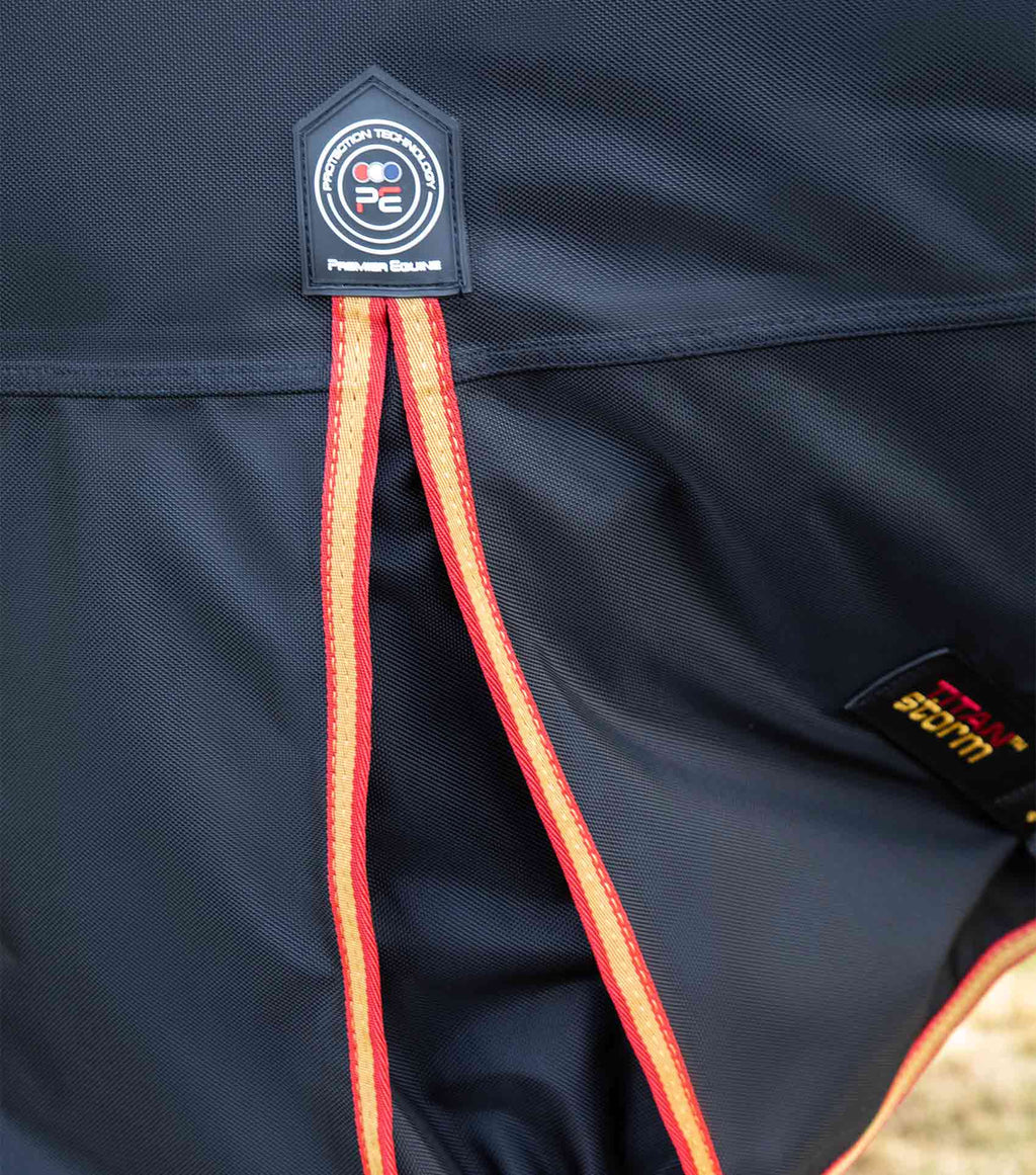 Premier Equine UK Titan Storm 450g Combo Turnout Rug with Snug-Fit Neck Black 75"