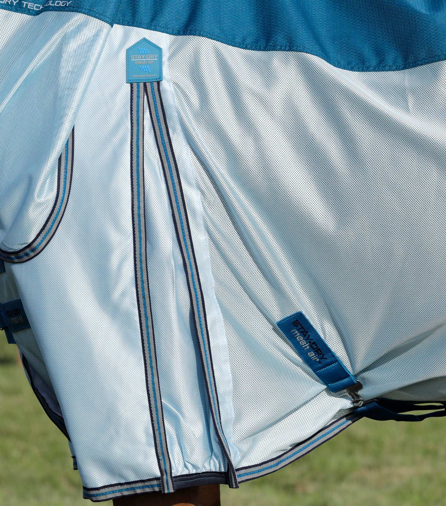 Premier Equine UK Buster Stay-Dry Mesh Air Fly Rug with Surcingles Blue 6’6”/78”