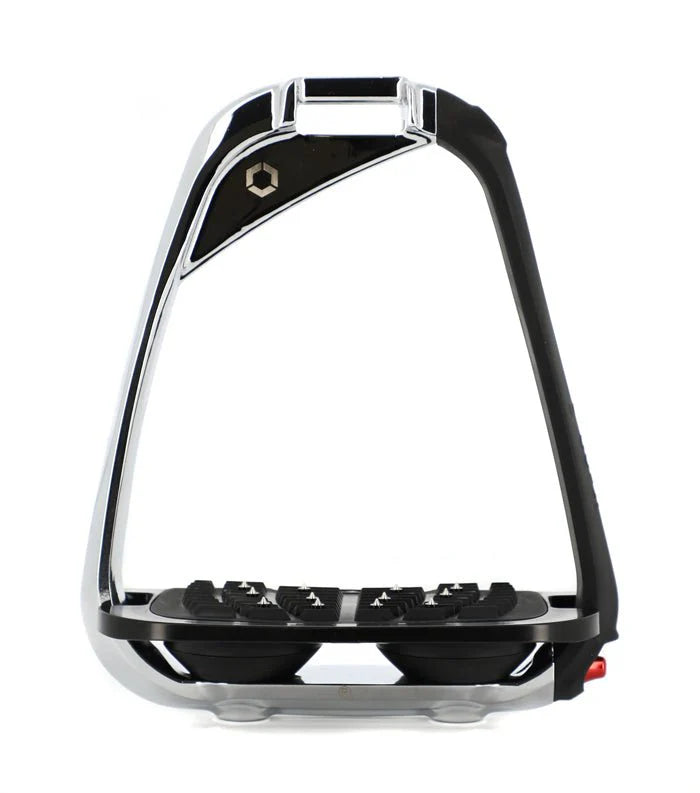 New - Flex-on IR-ON S - Safety Stirrups - Inclined Ultra Grip Chrome/Black/Black
