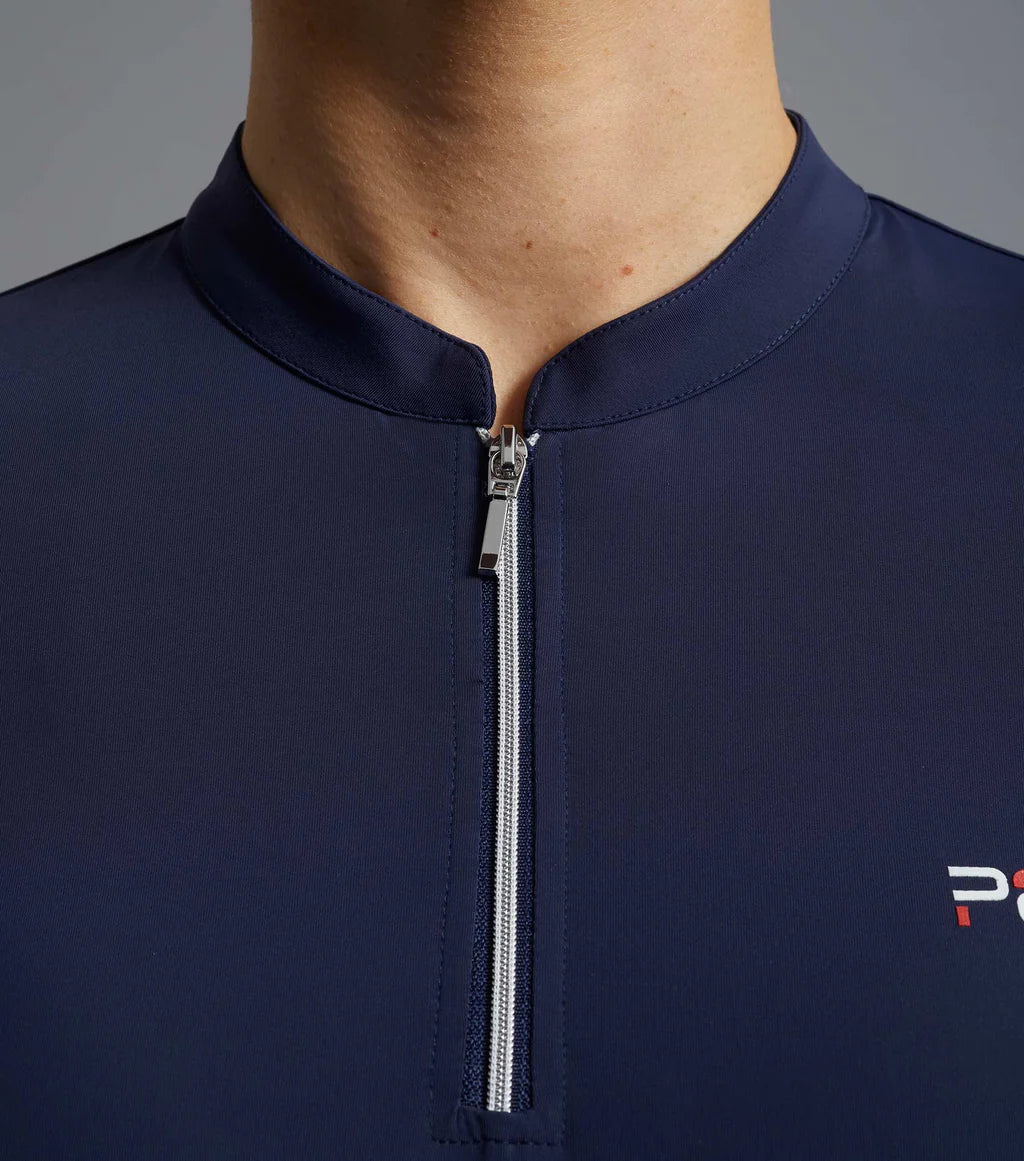 Premier Equine UK Allegra Ladies Short Sleeve Riding Top - Navy UK12 or UK16