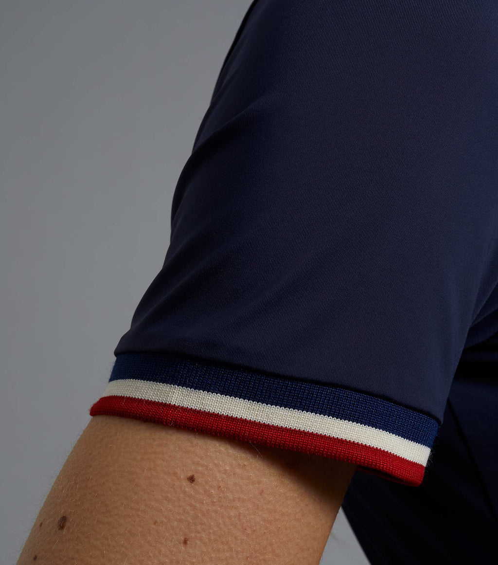 Premier Equine UK Allegra Ladies Short Sleeve Riding Top - Navy UK12 or UK16