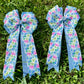 Adilize Designs Competition Show Bows - Blue Floral