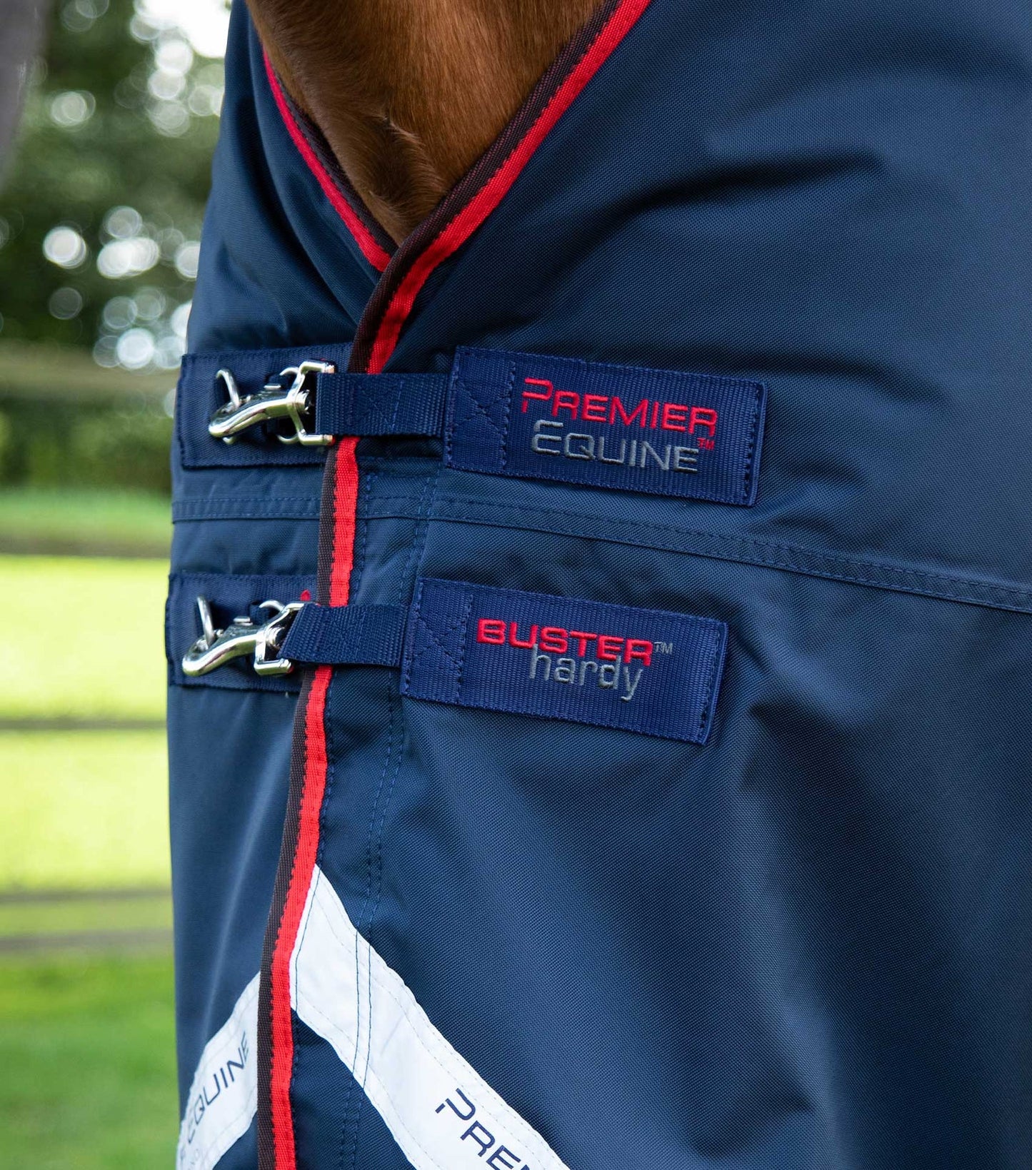 Premier Equine UK Buster Hardy 200g Half Neck Turnout Rug Navy 7’0”/84”
