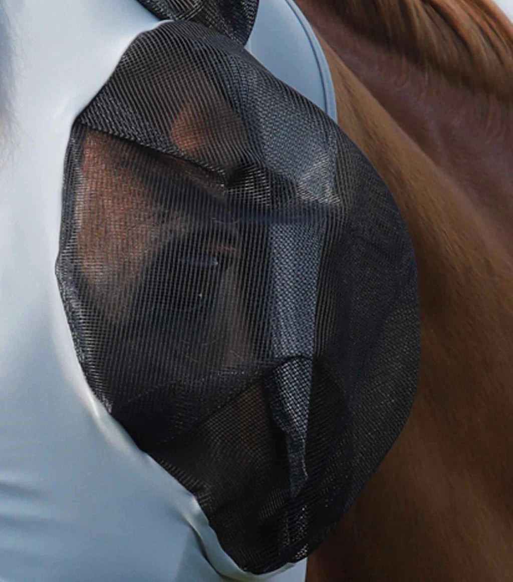 Premier Equine UK Comfort Tech Lycra Fly Mask Grey Medium