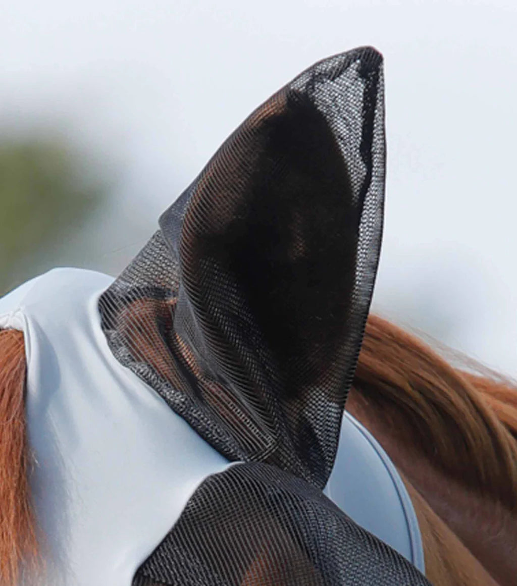 Premier Equine UK Comfort Tech Lycra Fly Mask Grey Medium