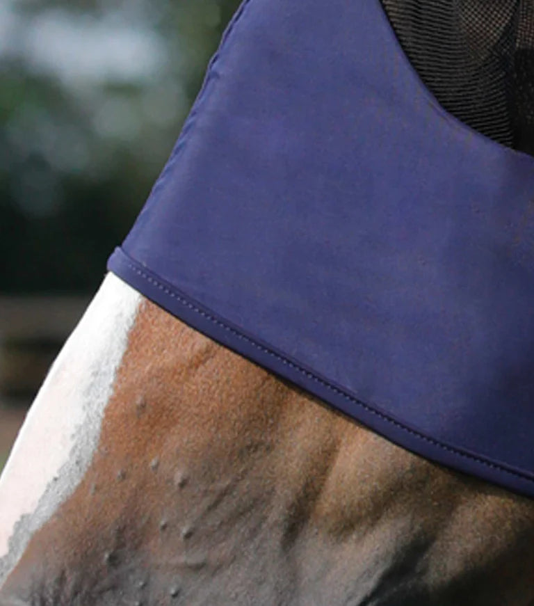 Premier Equine UK Comfort Tech Lycra Fly Mask Navy Medium
