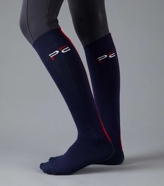 Premier Equine UK PE Sports Highlight Riding Socks (1 Pair) Navy Large/Euro 43-46
