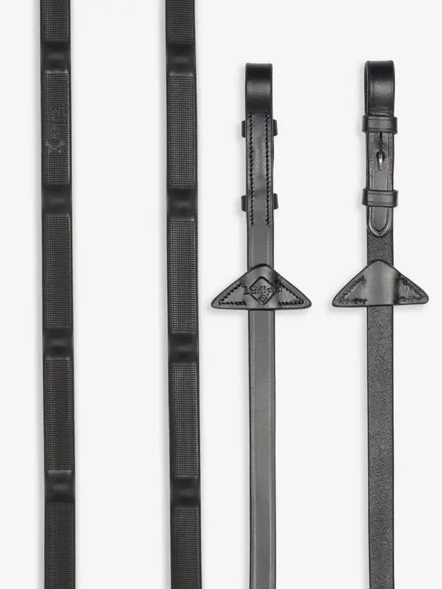 LeMieux Ergo Grip Rubber Reins Black - Full