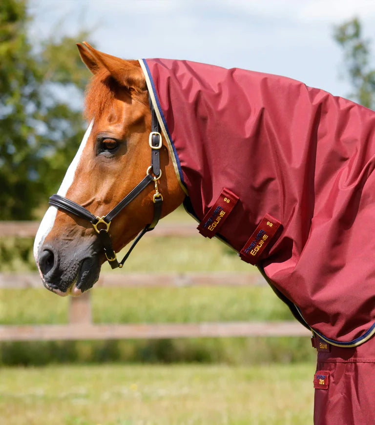 Premier Equine UK Buster 0g Turnout Rug with Classic Neck Cover Burgundy (75” or 81”)