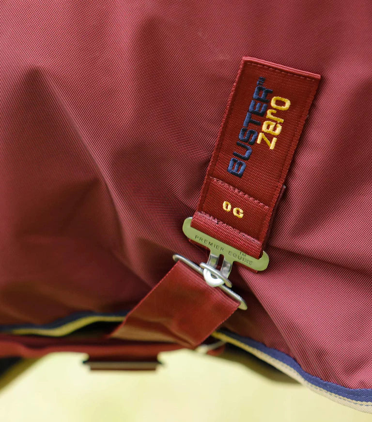 Premier Equine UK Buster 0g Turnout Rug with Classic Neck Cover Burgundy (75” or 81”)