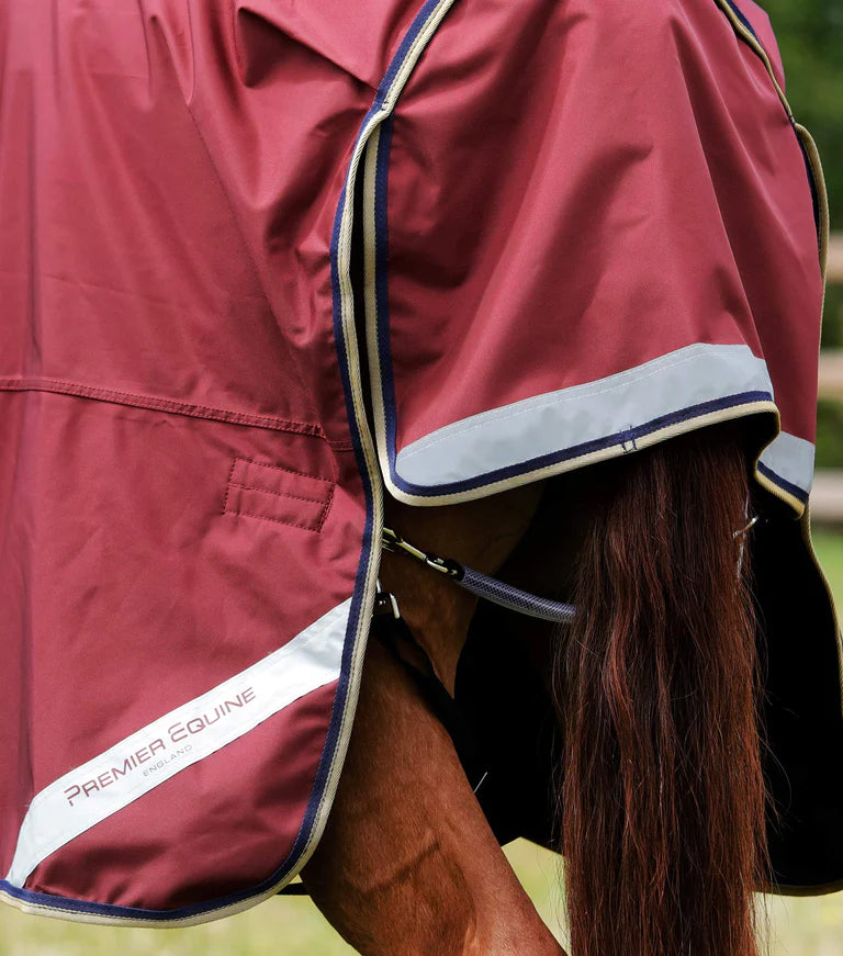 Premier Equine UK Buster 0g Turnout Rug with Classic Neck Cover Burgundy (75” or 81”)
