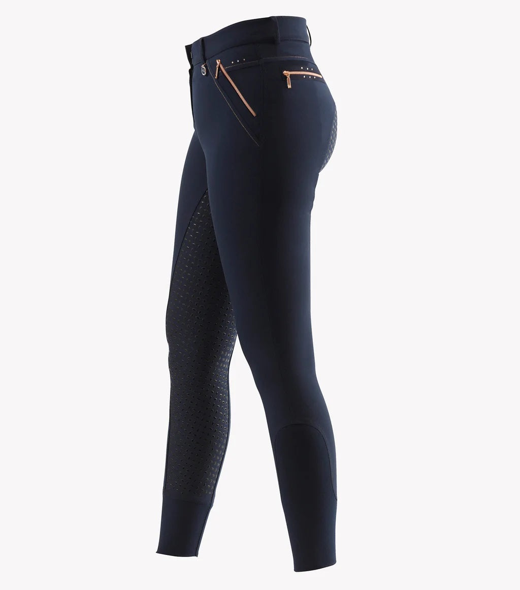 Premier Equine UK Milliania Ladies Full Seat Gel Riding Breeches Navy 30”