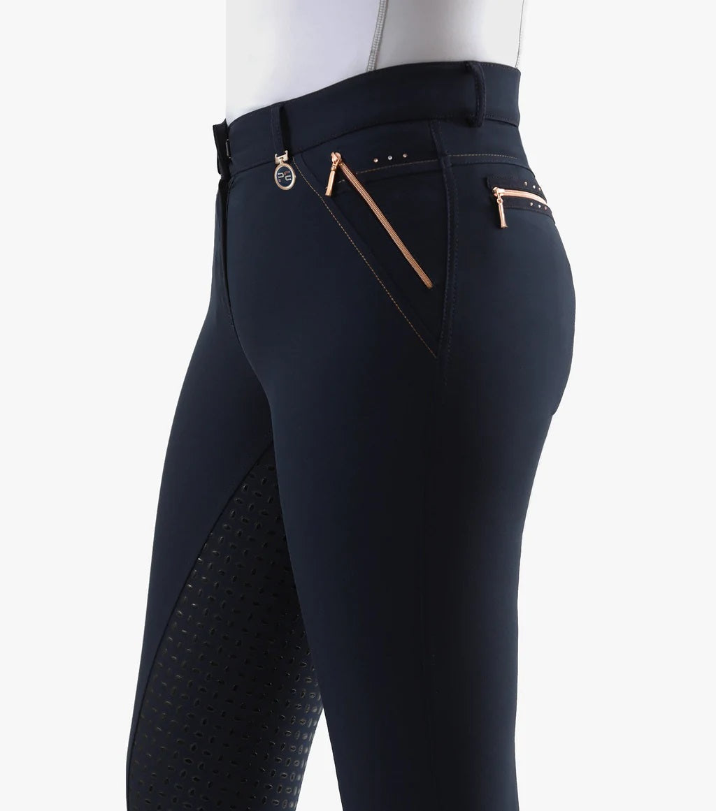 Premier Equine UK Milliania Ladies Full Seat Gel Riding Breeches Navy 30”