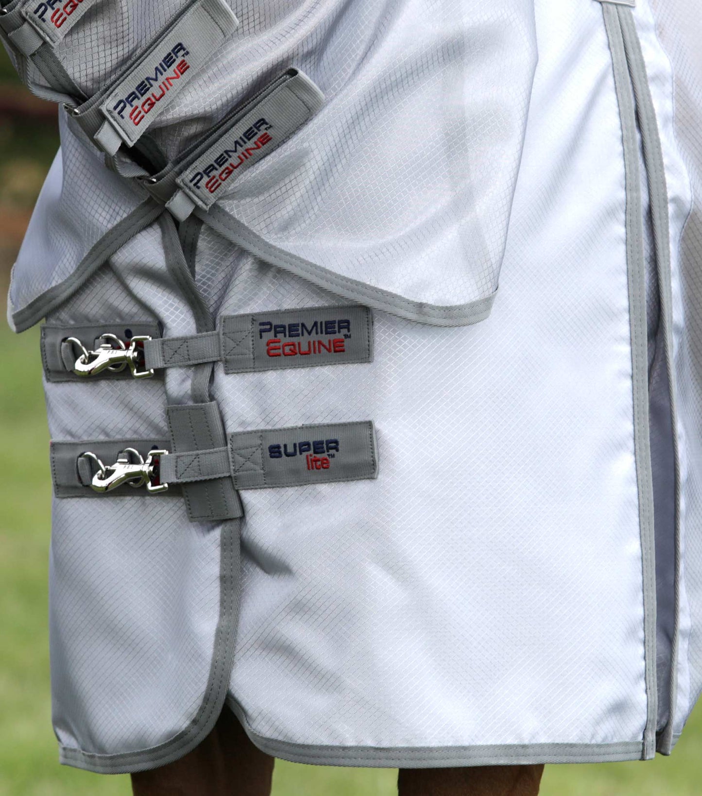 Premier Equine UK Super Lite Fly Rug with Surcingles - Silver (75” or 78” or 81”)