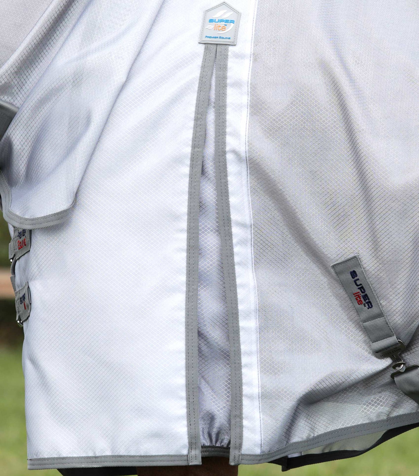 Premier Equine UK Super Lite Fly Rug with Surcingles - Silver (75” or 78” or 81”)